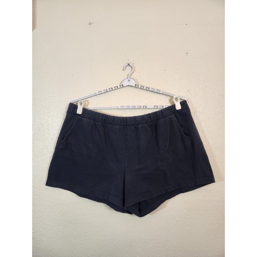 A New Day Fleece Lounge Shorts Black Womens 4X Plus Size High Rise Elastic Waist